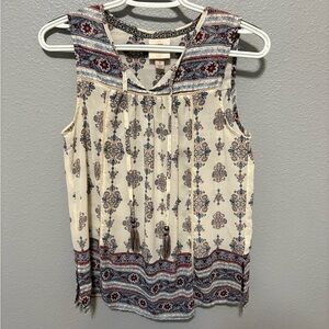 Knox Rose Sleeveless Blouse Women’s Small- Cream and Navy